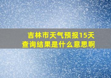 吉林市天气预报15天查询结果是什么意思啊