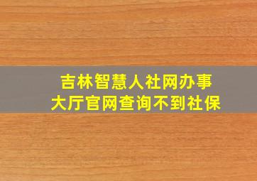 吉林智慧人社网办事大厅官网查询不到社保