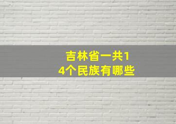 吉林省一共14个民族有哪些