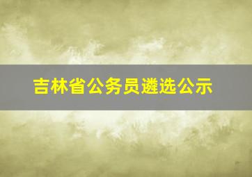 吉林省公务员遴选公示