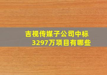 吉视传媒子公司中标3297万项目有哪些