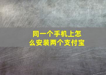 同一个手机上怎么安装两个支付宝