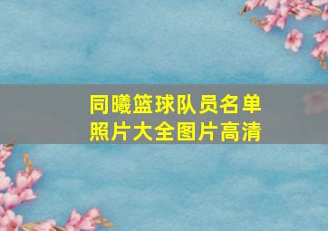 同曦篮球队员名单照片大全图片高清