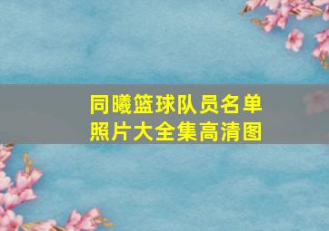 同曦篮球队员名单照片大全集高清图