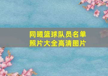 同曦篮球队员名单照片大全高清图片