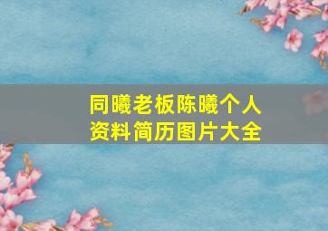 同曦老板陈曦个人资料简历图片大全