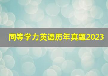 同等学力英语历年真题2023