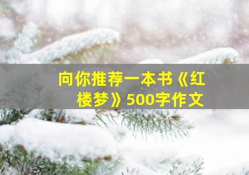 向你推荐一本书《红楼梦》500字作文