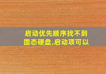 启动优先顺序找不到固态硬盘,启动项可以