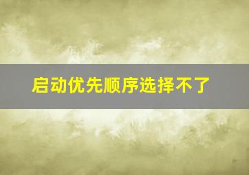 启动优先顺序选择不了