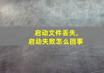 启动文件丢失,启动失败怎么回事