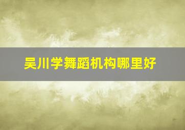 吴川学舞蹈机构哪里好