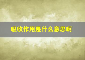 吸收作用是什么意思啊