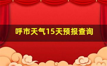 呼市天气15天预报查询