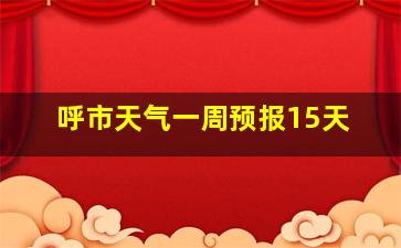 呼市天气一周预报15天