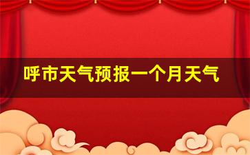 呼市天气预报一个月天气