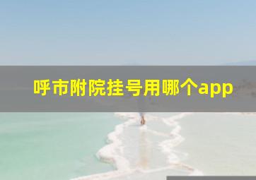 呼市附院挂号用哪个app