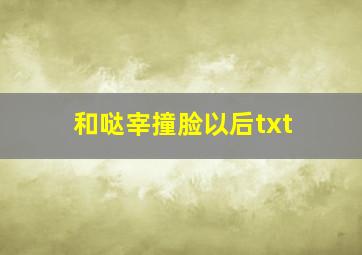 和哒宰撞脸以后txt