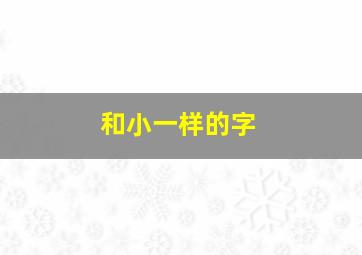 和小一样的字