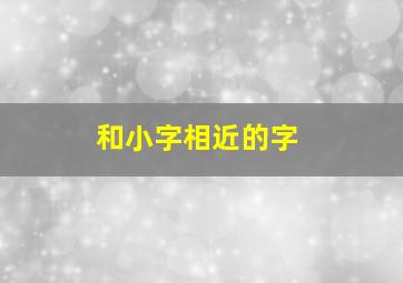 和小字相近的字