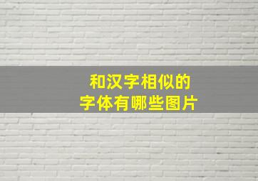 和汉字相似的字体有哪些图片