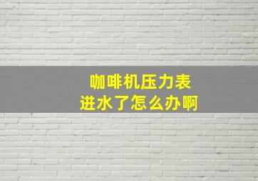 咖啡机压力表进水了怎么办啊