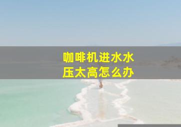 咖啡机进水水压太高怎么办