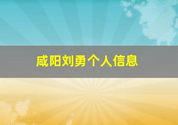 咸阳刘勇个人信息