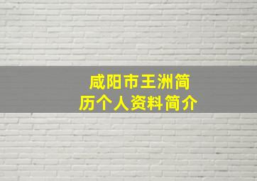 咸阳市王洲简历个人资料简介