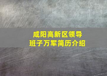 咸阳高新区领导班子万军简历介绍