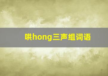 哄hong三声组词语