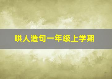 哄人造句一年级上学期