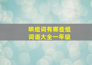 哄组词有哪些组词语大全一年级