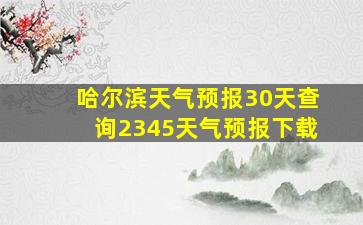 哈尔滨天气预报30天查询2345天气预报下载