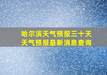 哈尔滨天气预报三十天天气预报最新消息查询