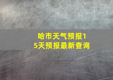 哈市天气预报15天预报最新查询