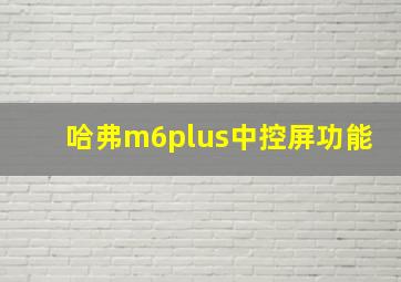 哈弗m6plus中控屏功能