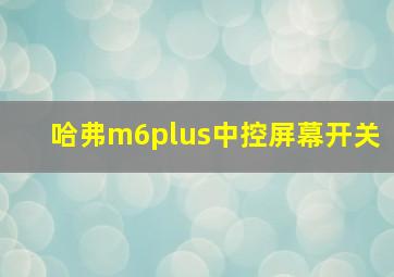 哈弗m6plus中控屏幕开关