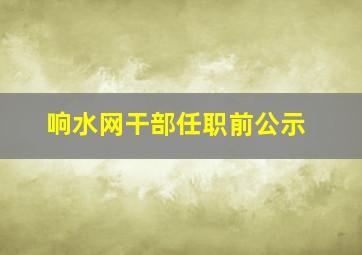 响水网干部任职前公示