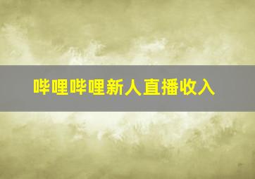 哔哩哔哩新人直播收入