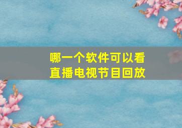 哪一个软件可以看直播电视节目回放