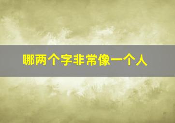 哪两个字非常像一个人