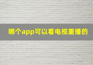 哪个app可以看电视重播的