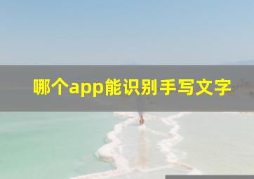 哪个app能识别手写文字