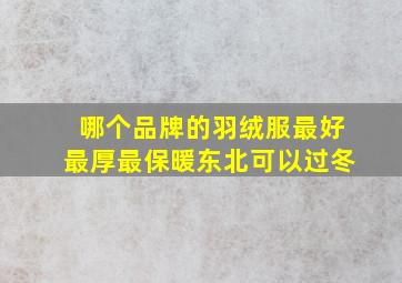 哪个品牌的羽绒服最好最厚最保暖东北可以过冬