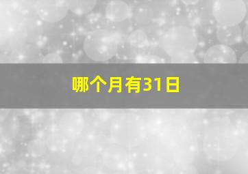 哪个月有31日