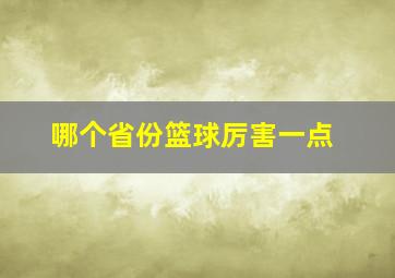 哪个省份篮球厉害一点