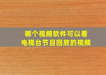 哪个视频软件可以看电视台节目回放的视频