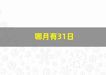 哪月有31日