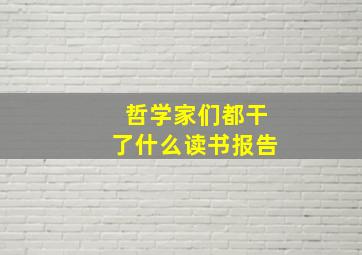 哲学家们都干了什么读书报告